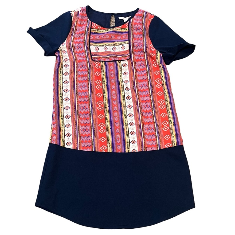 INDER SKIES dress tunic size small lined blue multi colored new with tags